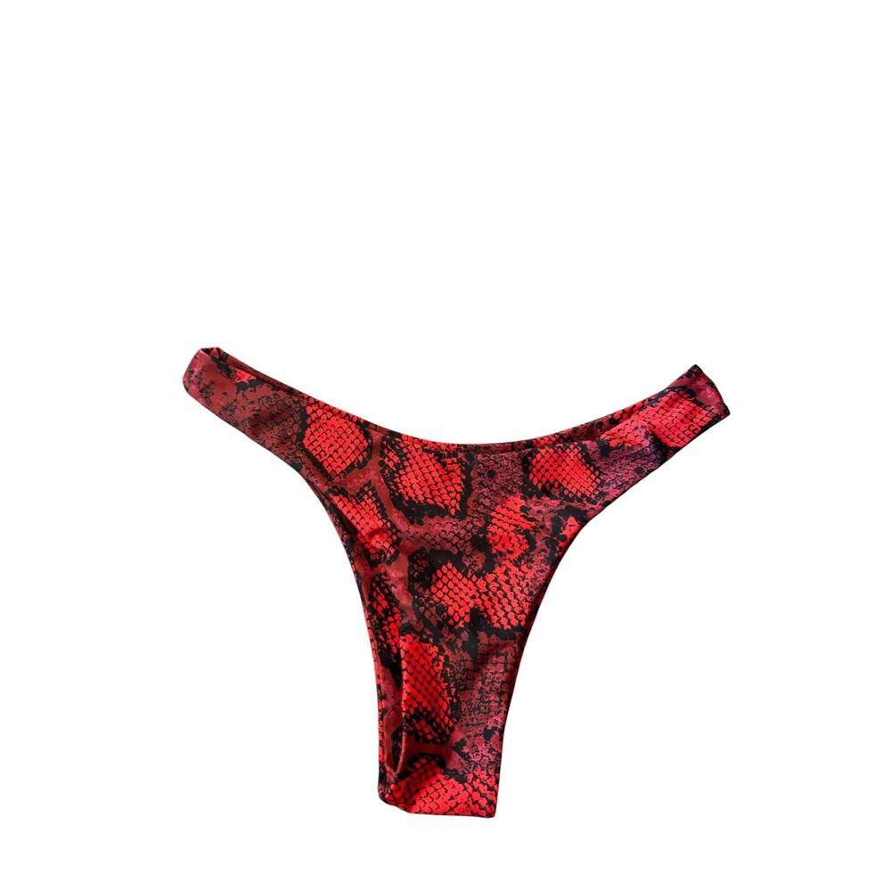 ZAFUL Red Snakeskin Print Bikini Bottom Size M